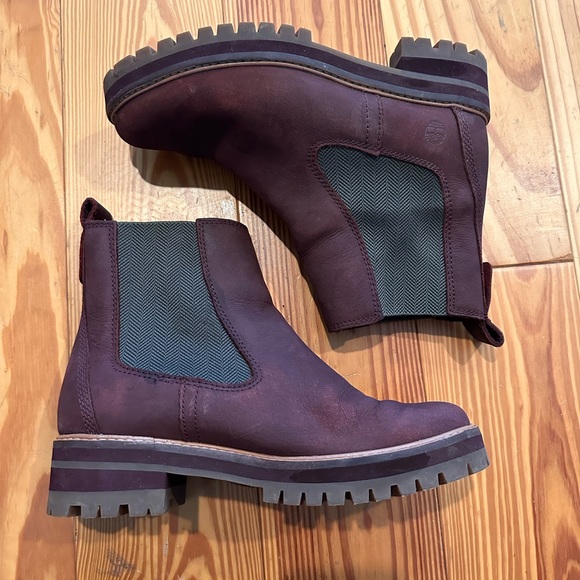 Timberland Courmayeur Valley Chelsea Boot Burgundy Women's 8.5 - Picture 2 of 9